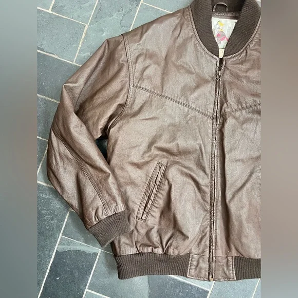Vintage urban cowboy brown leather bomber - Picture 3 of 16